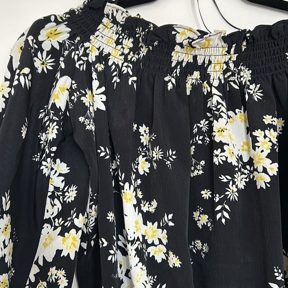 Wayf Black Floral Off The Shoulder Bodysuit, XS - Picture 3 of 8